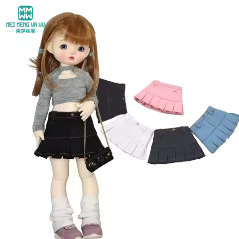 Fits 28-30cm 1/6 BJD YOUD MYOU Fashion long T-shirt cowboy skirt pleated skirt girl gift