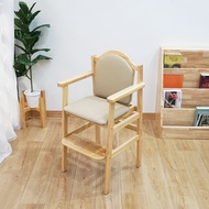 เก้าอี้ทานข้าวเด็ก เก้าอี้เด็ก พนักพิงมีเบาะหนัง ไม้ยางพารา Size: 44x47x88 cm. แถมฟรีที่ใส่ทิชชู่ Ba
