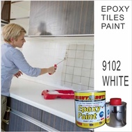 ( HE9102 WHITE ) 1 Liter EPOXY ( HEAVY DUTY ) Two Pack Epoxy Floor Paint / Hardener / CAT LANTAI / C