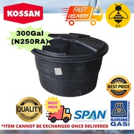 Polytank Poly Tank KOSSAN 300GAL (N250RA) PE POLY ROUND WATER TANK TANGKI AIR BULAT Sirim - 59" (D) 