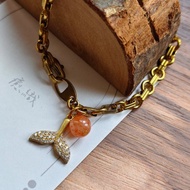 【鈦晶貔貅x金太陽×黃銅魚尾鋯石×黃銅手鏈】 招財 正能量