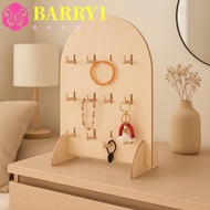 BARRY1 Earring Display Rack, Wooden Arch Jewelry Storage Rack, Durable 3 Layers Detachable Hook Styl
