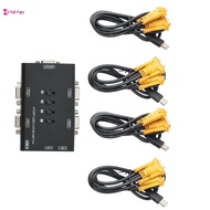 KVM Switch,USB VGA KVM Switch for 4PC Sharing One Video Monitor and 3 USB Devices,for PC, Keyboard, 