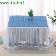 SWEETJOHN Microwave Dust Cover, Rectangle Yarn Edge Oven Cover, Household Breathable Dust Proof Insulated Tablecloth Kitchen Appliances