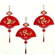 Khanh velvet fan with the word Phuc Loc Tho decorates the corner CNY the photo corner.