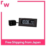 Seiko Clock Table Clock 01: Black Body Size: 6.4 × 15.4 × 3.9cm Alarm Clock Radio AC Digital BC413K