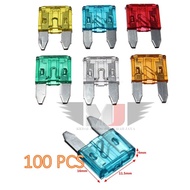 100pcs MINI CAR FUSE SET AUTO BLADE FUSE SET 5 10 15 20 25 30 AMP MINI FUSE