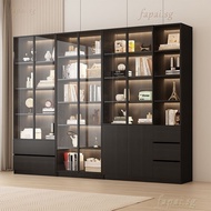 QZFDisplay Cabinet Home Bookshelf Cabinet Study Room Overall Storage Cabinet Installation+80SGD