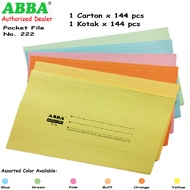 ABBA Manila Pocket File No.222 (Manila File) / Fail Poket Kertas Manila Document Holder 144 pcs / Bo