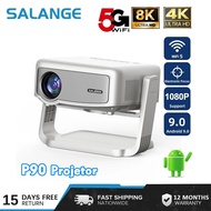 Salange P90 Projector Android9 Wifi 9000 Lumens Smart Home Cinema Electronic Focus BT4.2 Support 108