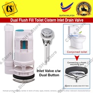 Toilet Cistern Inlet Drain Valve Dual Flush Fill Toilet Tank Flush Valve Water Tank Connected 2 Flus