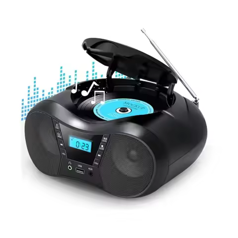 CD Player Boombox With Remote Controller, Cassette Player With Dual Stereo Speaker. , Portable, USB 