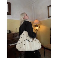 11FSG Freedom Soluble White Large Capacity Round Bead Printed Canvas Tote Bag FSG Freedom Sol2220251