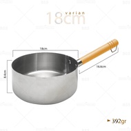 Panci susu Milk Pot Pegangan Kayu 14cm 16cm 18cm Stainless Steel Murah