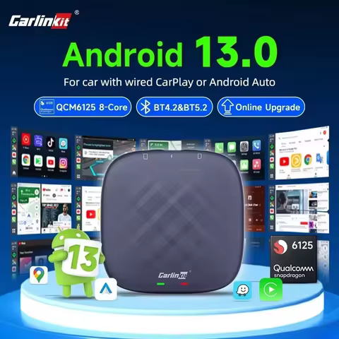 Android 13 CarlinKit Android Auto Wireless CarPlay AI TV Box QCM6125 SM6225 8-Core Split Screen 64G 