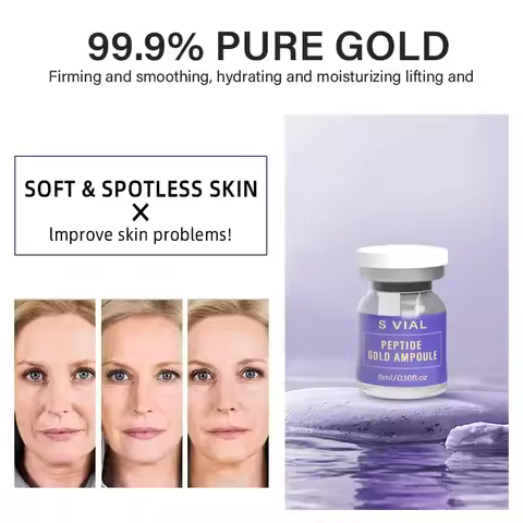 Salmon DNA Gold Peptide Ampoule Serum Kit - 10 Vials x 5ml - Brightening Whitening Moisturizing Face