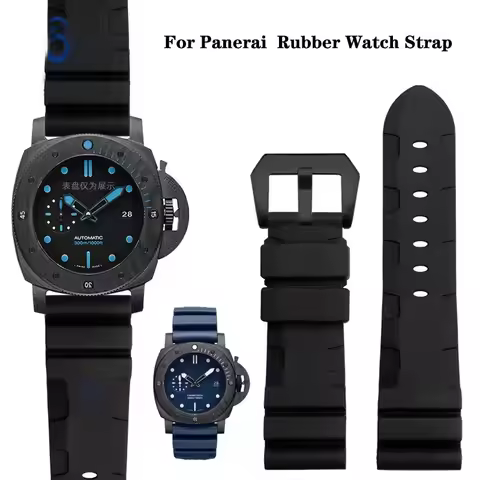 Soft Silicone Rubber Accessories Watch Band For Panerai SUBMERSIBLE PAM 441 359 111 Series Men Water