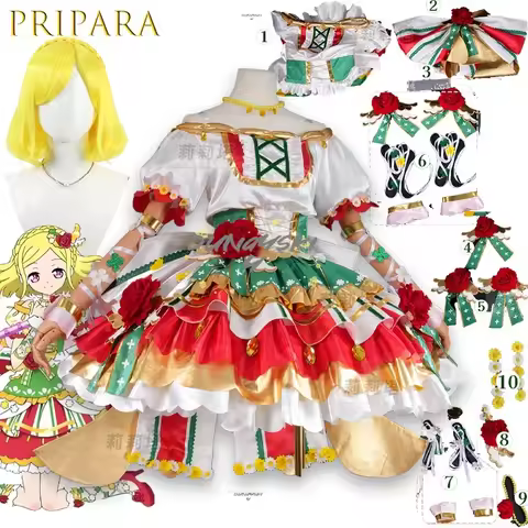 Anime Pripara Midorikaze Fuwari Cosplay Costume Kawaii Women Lolita Dress Halloween Christmas Carniv
