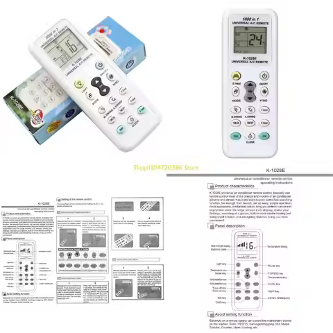K0EA Universal AC Remote Control Aircon Air Conditioner Multibrand 1000 in 1 Light Weight White AC C
