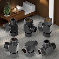 [] Copper Black Paint Flexible Connection Three-way Valve One-point Two-way Switch Diverter Adapter 