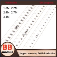 100PCS 0603 0805 1206 Chip Resistor 1.8M 2.2M 2.4M 2.7M 3.3Mω 1%