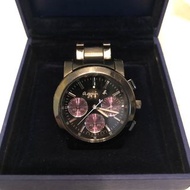 Agnes b classic 黑鋼紫圈手錶