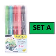 ชุดปากกาหัวเข็ม ตราฟาสเตอร์ Faster แบบกล่อง 5 ด้าม (โทนสีเข้ม/สีหวาน) รุ่น CX401 ปากกาสีหัวเข็ม 0.28