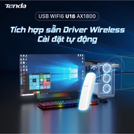 USB Wifi Receiver TENDA U18 CH (AX1800 Standard Wifi 6, 2 bands, No Antenna, 1775Mbps, USB 3.0, WPA3