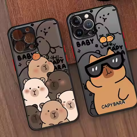 Cute Capybara Case for iPhone 15 Plus 12 14 XS 17 16 Pro Max 13 Mini 17 Air 11 16e Back Phone Cover
