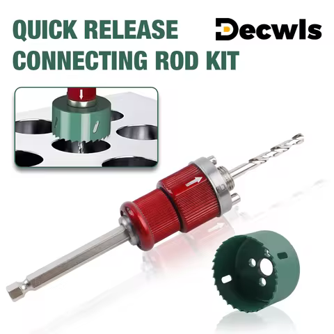 Hole Saw Quick-Release Connecting Rod, Wood/Plastic Hole Saw, Universal Hex Shank, Woodworking Hole 