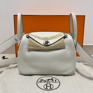 Hermes愛馬仕Mini Lindy I 一代 珍珠灰 Swift