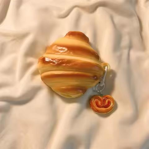 For OPPO Enco Air3 Pro Case Cute Bread Pendant Silicone Soft Case Cartoon OPPO Enco Air2 Pro Shockpr