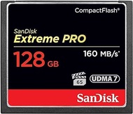 SanDisk SDCFXPS-128G-X46 Extreme PRO 128GB CompactFlash VPG-65 UDMA 7 (Up to 160MB/s Read, 150MB/s Write) CF Memory Card , Black