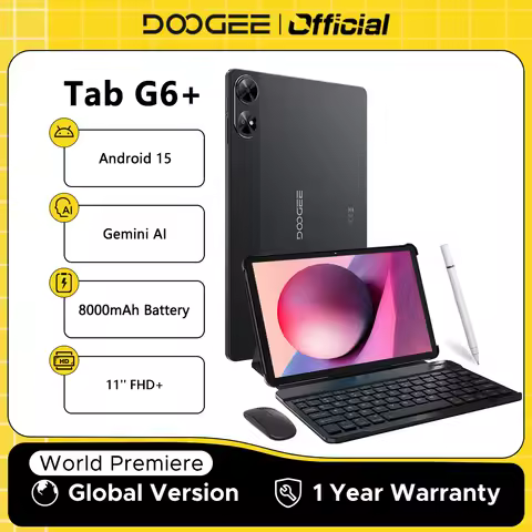 Global Version DOOGEE Tab G6+ Tablet Android 15 Gemini Al 11'' Screen 8GB 256GB Dual Speakers 8000mA