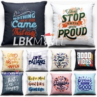 Pillow Typography Sofa PillowCase  Polyester Square Pillow Cover Throw Pillow Cover Sarung Bantal(nexss)40/45/50/55/60cm