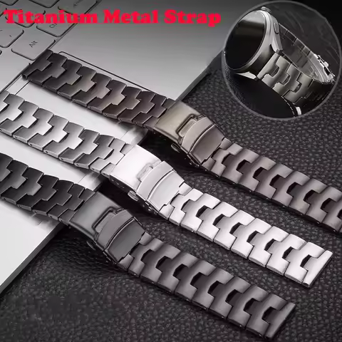 Luxury Titanium Metal Strap for Huawei Watch GT2 GT3 Pro 22mm Stainless Steel Band for Samsung Watch
