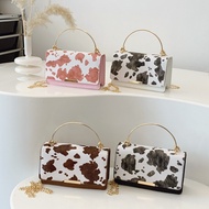 Niche Design Cow Pattern Handbag 0 Simple Fashion One-Shoulder Messenger Bag Fashionable Small Squar