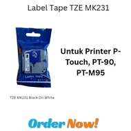 Label Tape MK231 MK-231 12mm x 8 meters P- touch PT-90 PT-M95