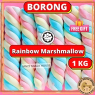 [BORONG] Halal 1 KG Rainbow Marshmallow Gummy Doorgift Snack Food Makanan Snek Gula Candy Sweets Jaj