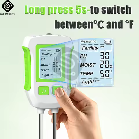 5 in1 Digital Soil Tester Multifunctional Soil PH Detector PH Moisture Temp Digital LCD Meter Humidi
