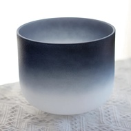 Hey-eun 8inch Black Gradient Crystal Singing Bowl 440hz/432hz/528hz with Rubber Mallet and O-ring