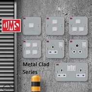 UMS Metal Clad 13A / 1G / 2G / 3G / 4G / 15A Socket / 2x13A Switch Socket