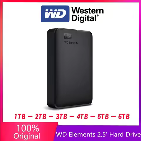 WD Western Digital Mobile Hard Disk 6TB 5TB 4TB 2TB 1TB External HDD 2.5" Hard Drive Large-capacity 