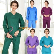 【READY STOCK】BAJU SCRUB MEDICAL SCRUB SUIT LONG SLEEVE DOCTOR 'S SCRUB