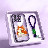 VRQR Cover for Huawei Honor X7D X7C Honor 400 200 Smart 5G 4G Cute Orange Cat Clear Shockproof Phone