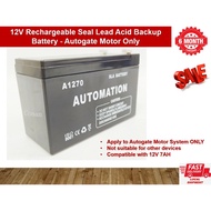 Autogate Backup Battery - 12V Rechargeable Seal Lead Acid Back Up Battery (Compatible with 12V 7AH b