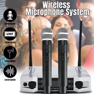 Professional UHF Wireless Karaoke Microphone System LCD Display + Dual Handheld Mic for Home Party K