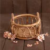 codBaby Newborn Photography Props Handmade Vintage Rattan Chair Baby Bed Girl Boy Photography Props