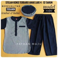 Baju setelan anak laki umur 4-13 tahun Baju muslim anak laki Koko anak Muslim anak Baju anak terbaru