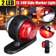 2LED 12-24V Waterproof LED Red &amp; White Side Marker Light For Trailer Truck Lorry